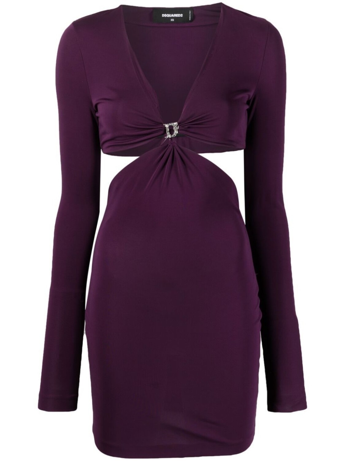 Dsquared2 cut-out detail V-neck minidress, фиолетовый