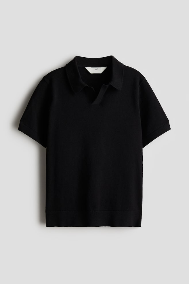 

Рубашка поло из тонкого трикотажа H&M, черный