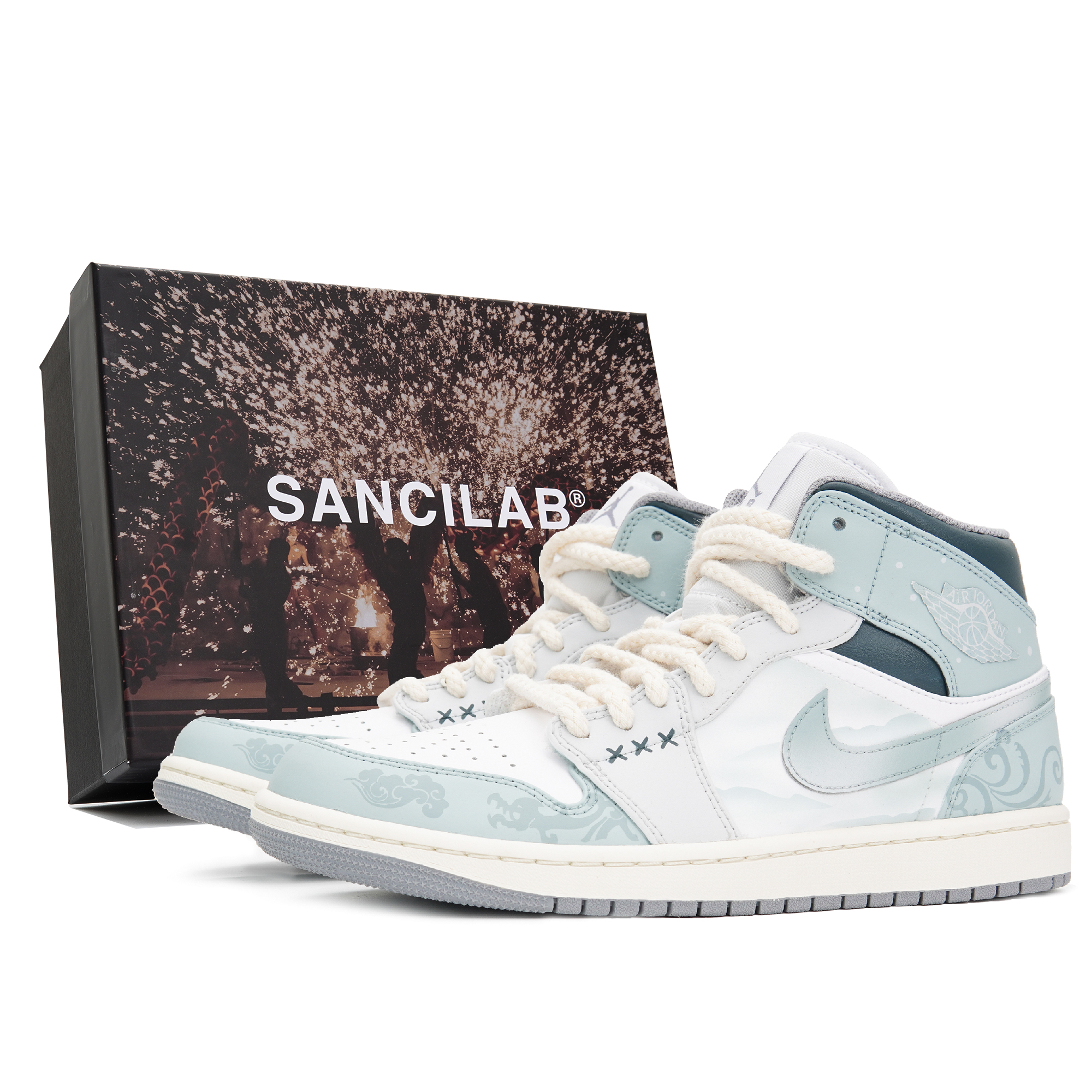 

Jordan Баскетбольные кроссовки Air 1 High Top Vintage, мужские, бирюзовые