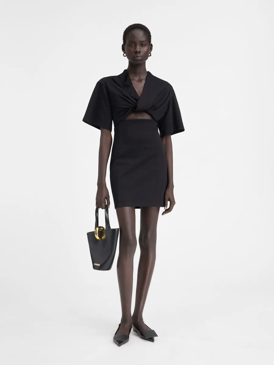 

Перекрученное мини-платье-майка La robe Bahia Jacquemus, черный