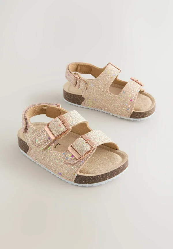 Детские туфли с широкой колодкой и двумя ремешками Next, Rose Gold Glitter — фото 2