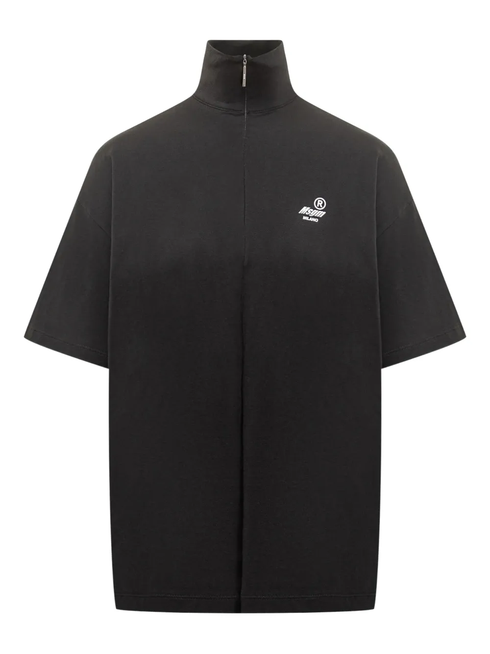 

Футболка с молнией до половины Msgm, черный