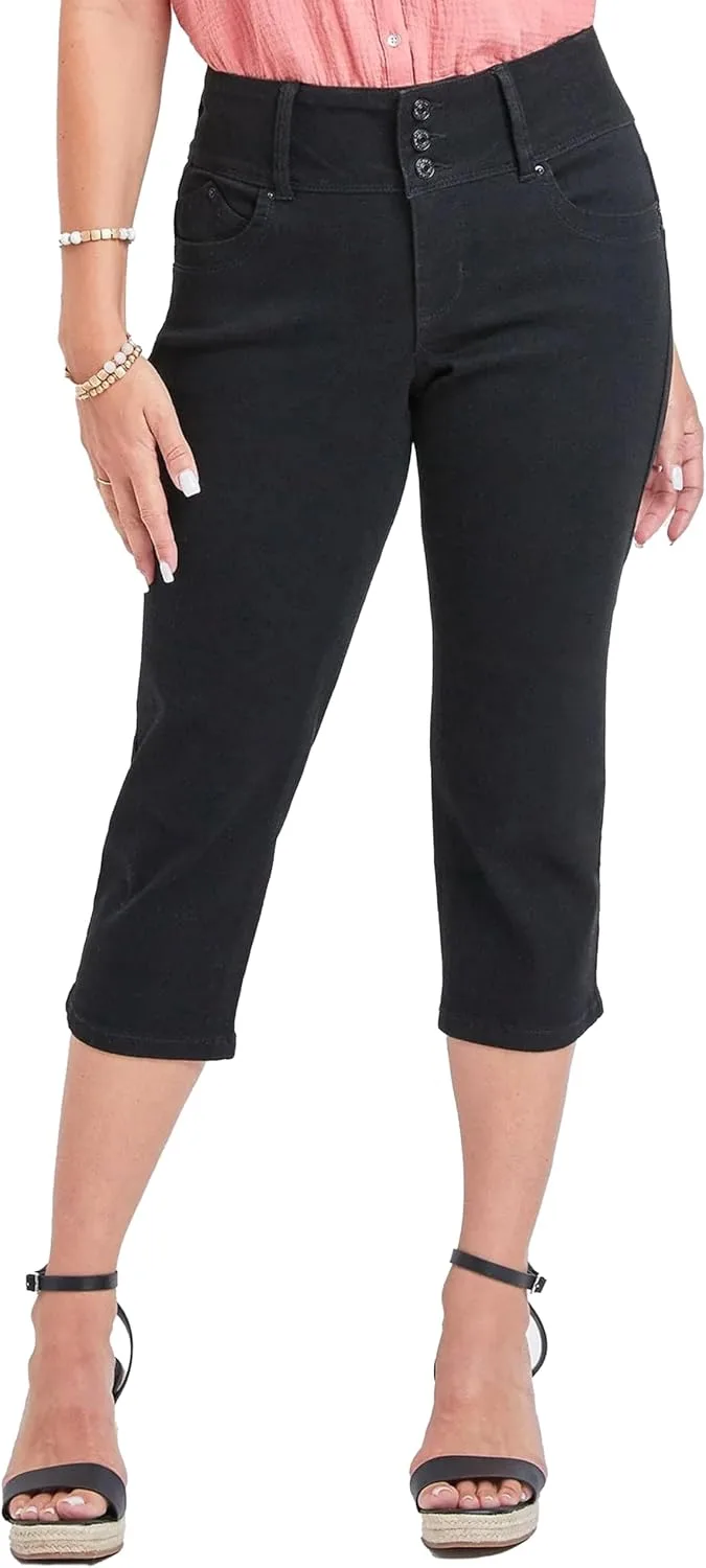 

Royalty for Me Women's YMI Jeans Wannabettabutt 3-Button Capri Sustainable