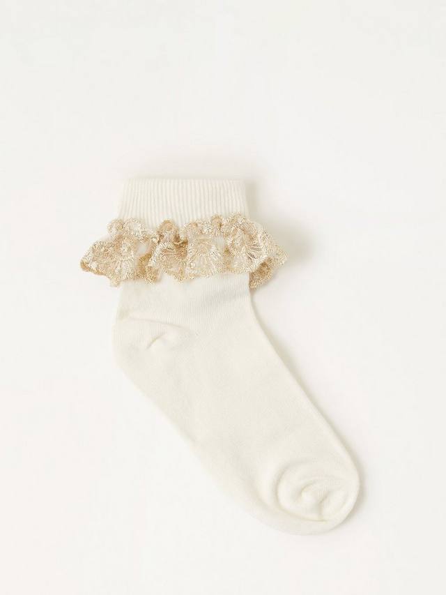 

Детские носки с блестящими шнурками Monsoon, Ivory
