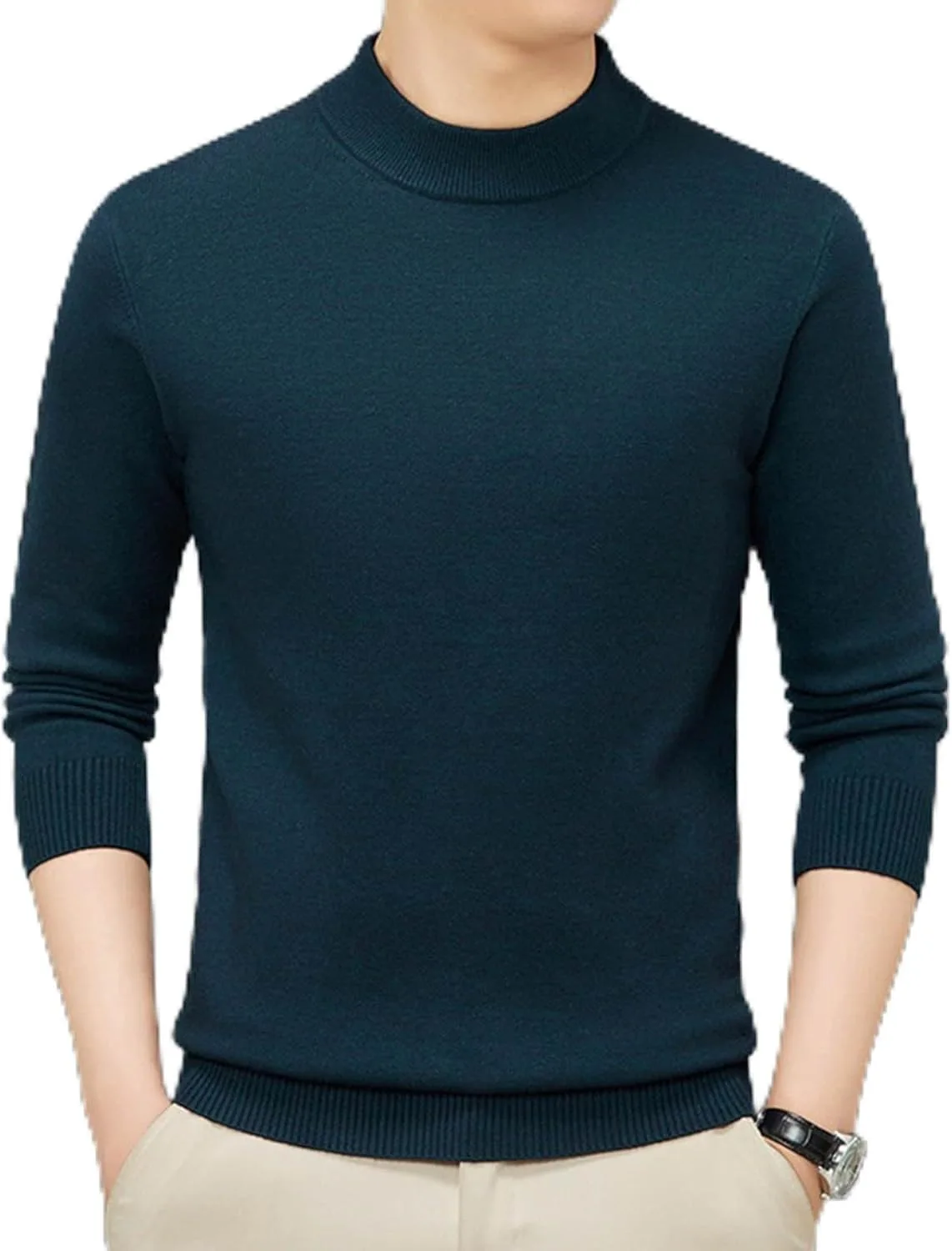 

Свитер с высоким воротником для мужчин, теплый, на зиму