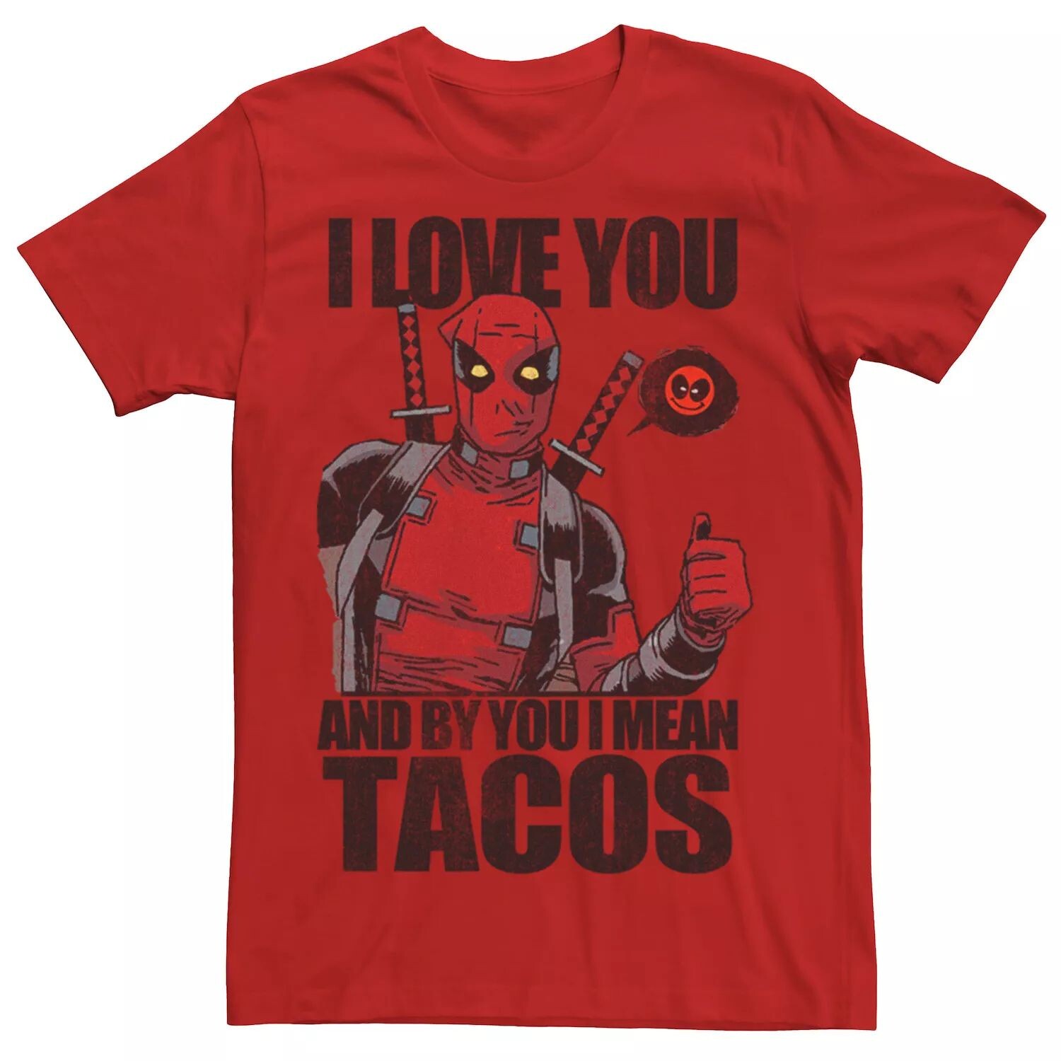 

Мужская футболка Deadpool I Love Tacos ко Дню святого Валентина Marvel