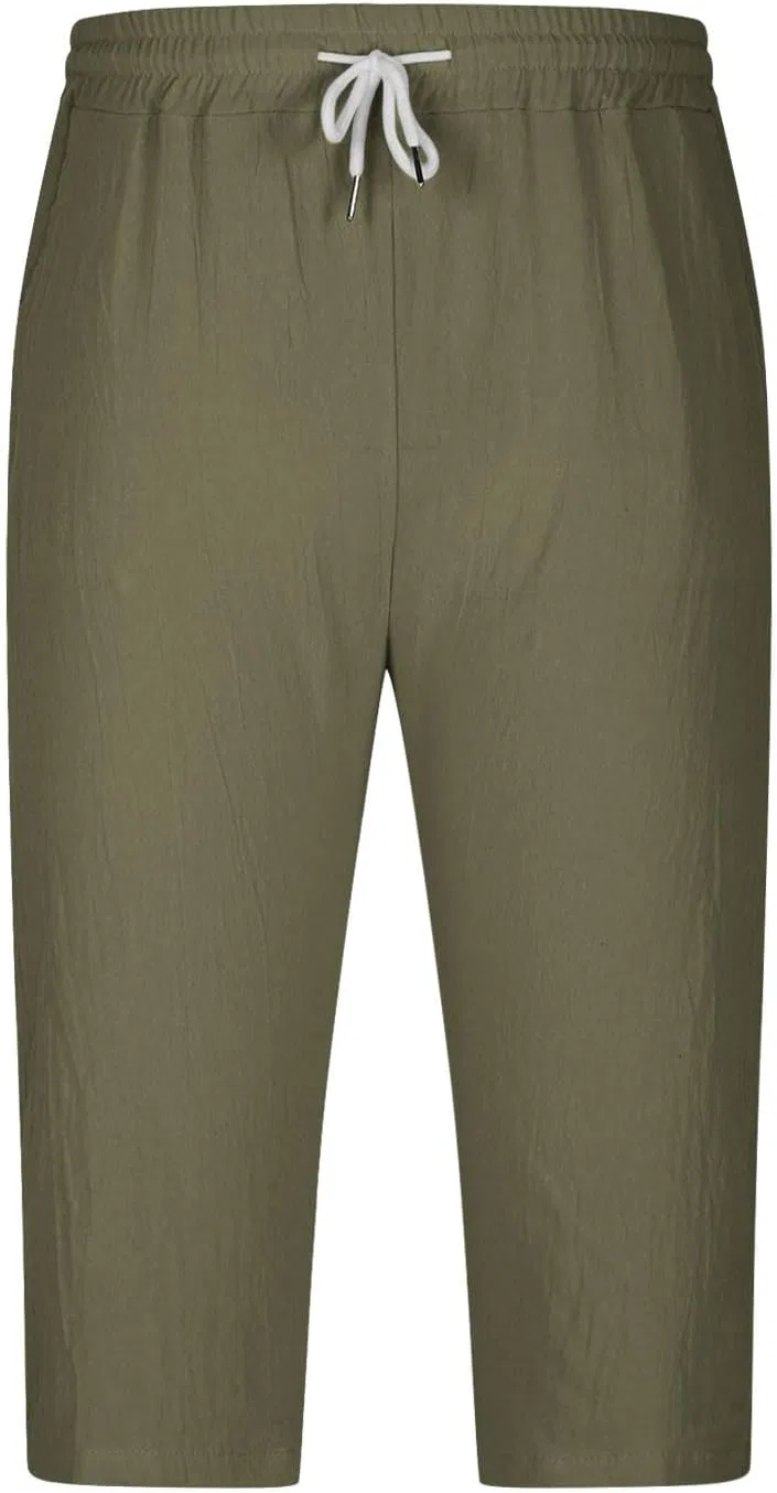 Мужские шорты-капри Active, на поясе с утяжкой, с карманами, Army Green — фото 4