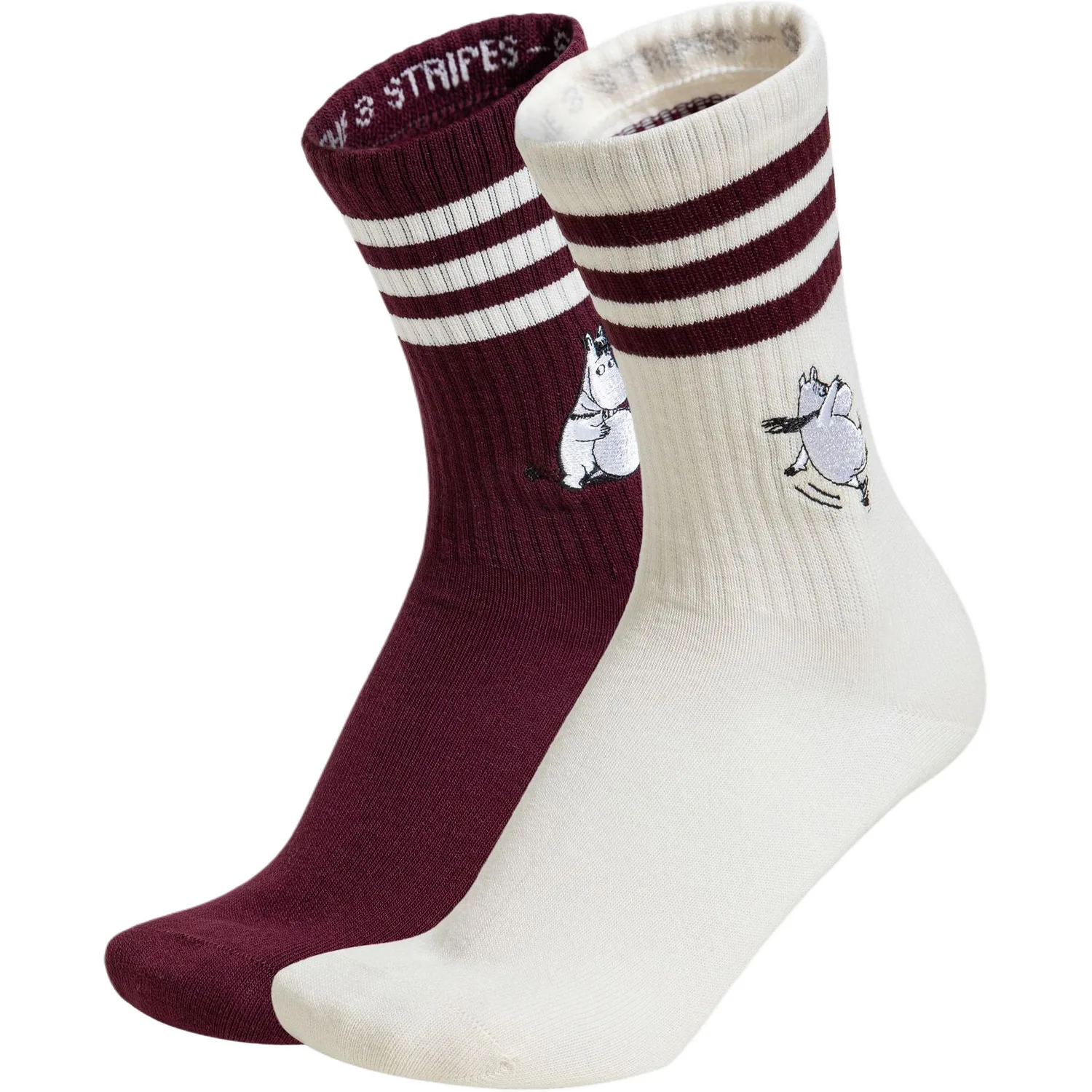Носки 2PP MOOMIN Crew Socks женские, 2 пары Adidas Originals, 2 pack (wonder белый+темно-reddish фиолетовый)