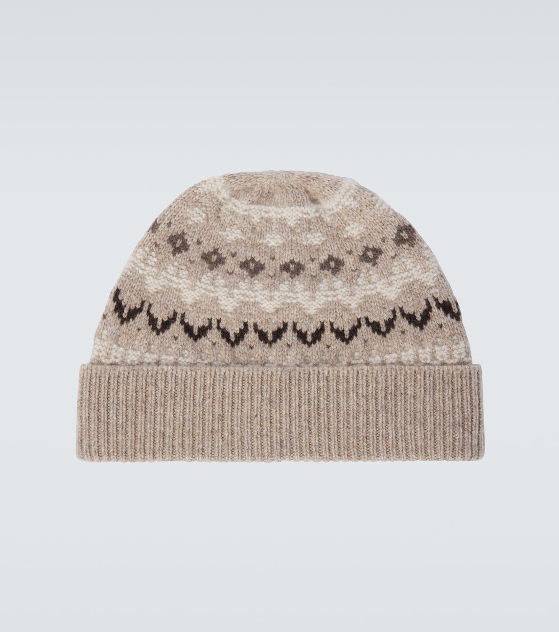 

Шапка с норвежским узором Alpe Pile из кашемира Loro Piana, Beige-Shadow Mel