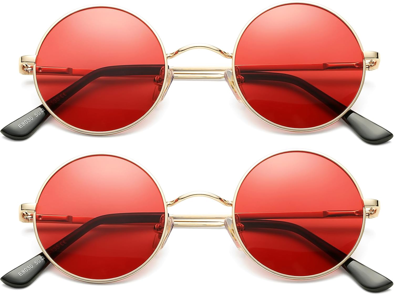 

Солнцезащитные очки AIEYEZO в стиле ретро, ​​круглые, для мужчин и женщин, поляризованные, модные винтажные, маленькие круглые, 2 Pack (Gold/Ocean Red + Gold/Ocean Red)