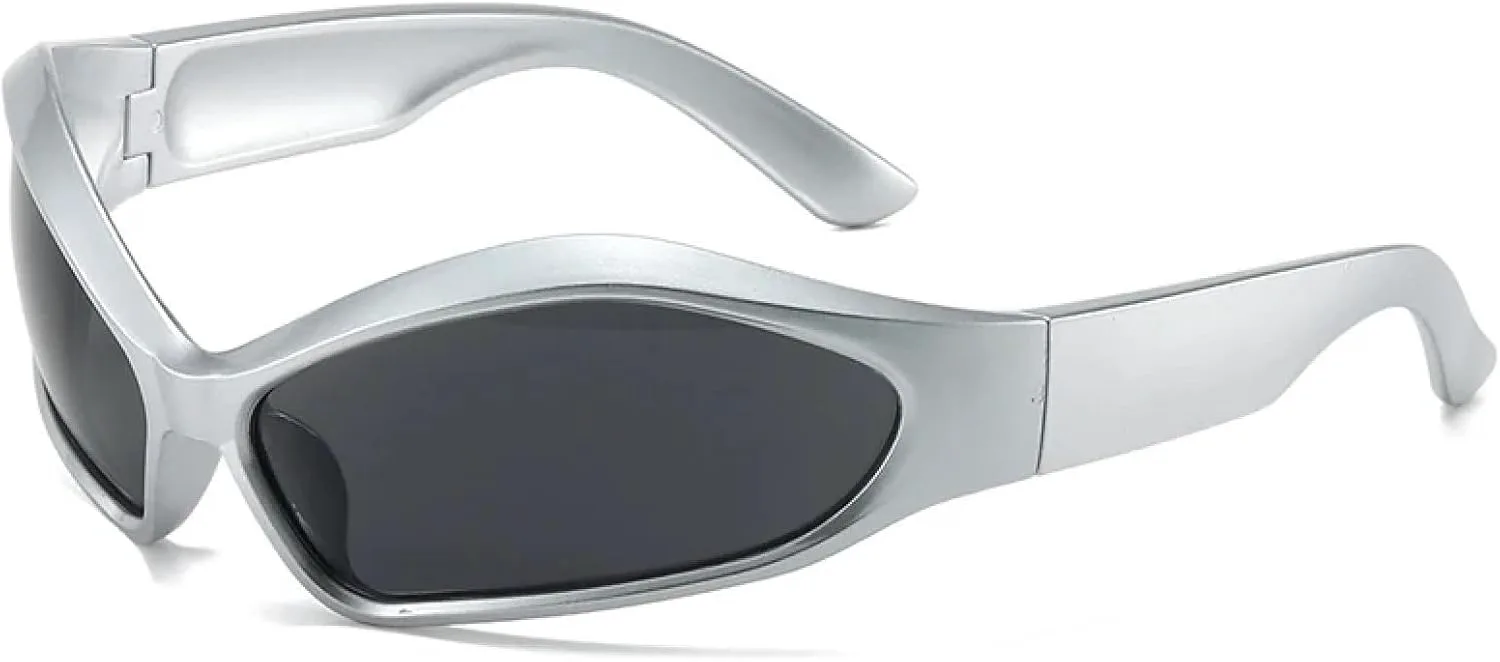 

Мужские солнцезащитные очки для активного отдыха, велоспорта, спорта; женские солнцезащитные очки в винтажном стиле; модные очки-маски TKKTLLT, Silver Gray