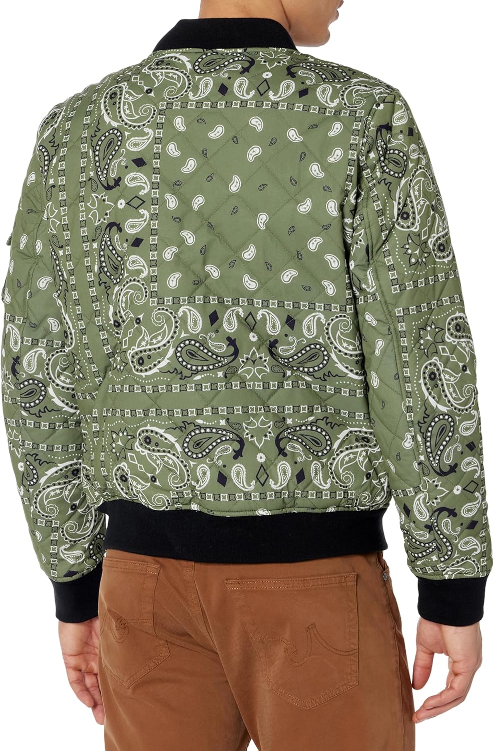 Мужская стеганая куртка-бомбер Levi's Mens, Olive Bandana Print — фото 2