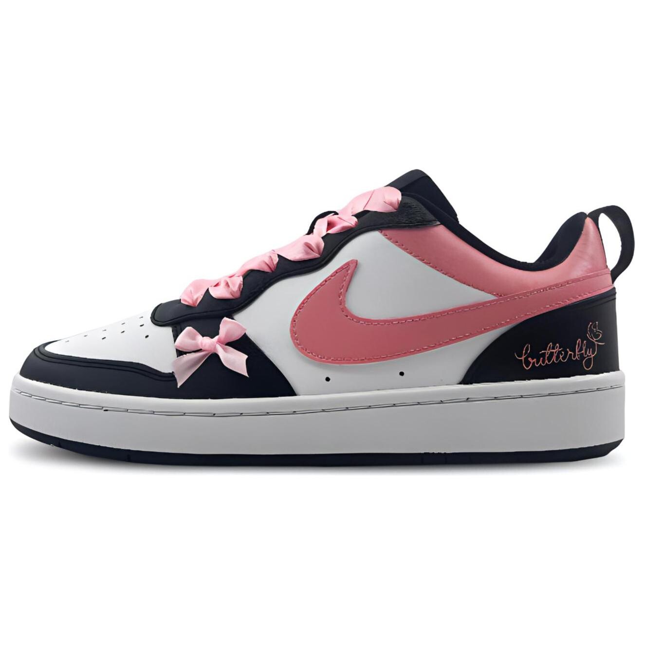 

Кроссовки Nike Court Borough Skateboarding Shoes Women's Low-top Pink/Black/White, розовый