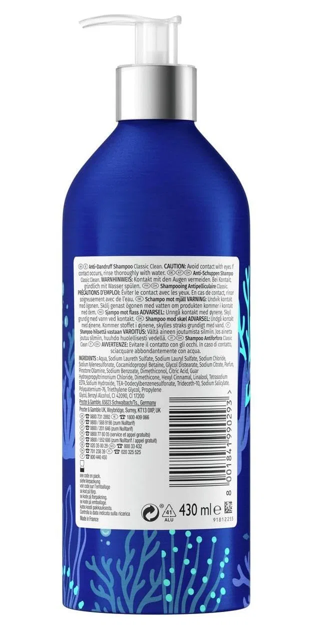 Шампунь Head & Shoulders Classic Clean в многоразовой алюминиевой бутылке, 6 x 430 мл Head & Shoulders