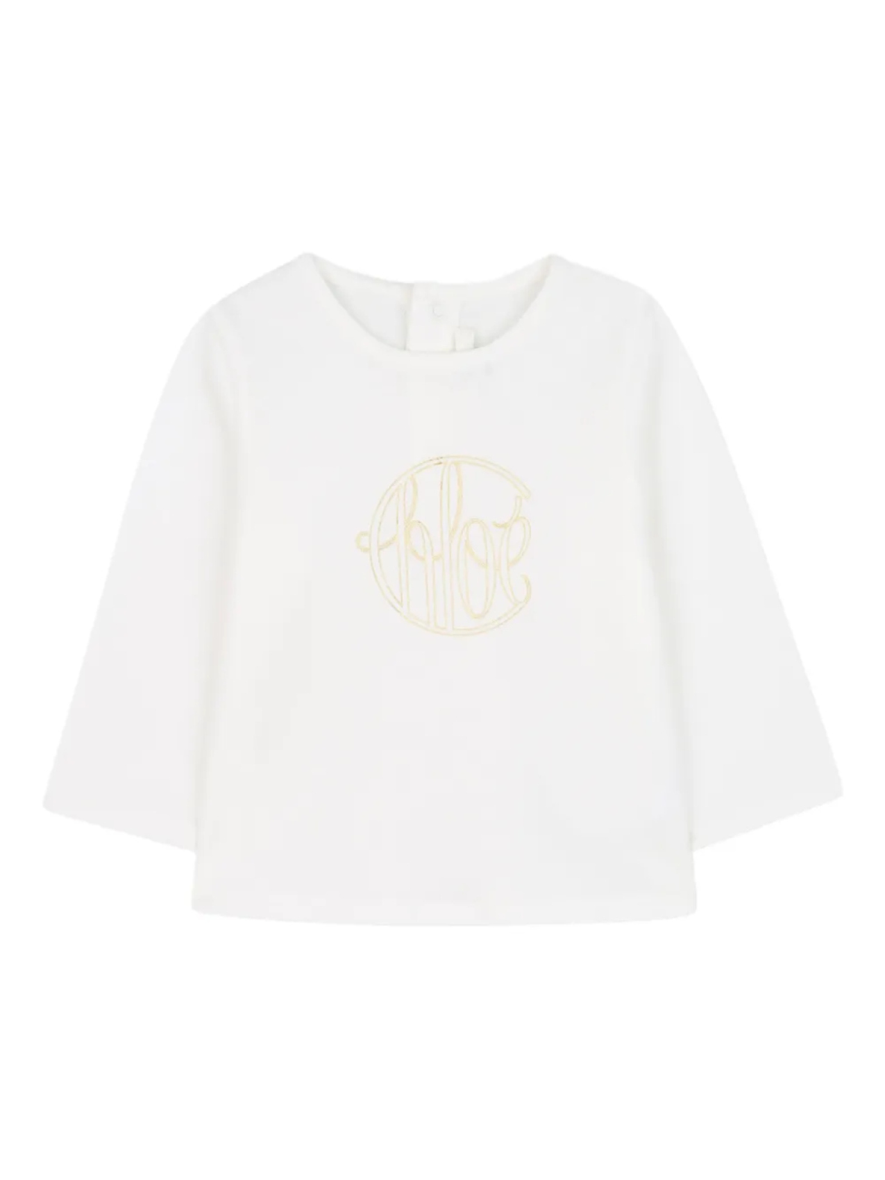 

Топ с длинными рукавами и вышитым логотипом Chloé Kids, белый