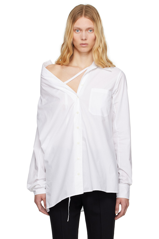 

Дария рубашка с удлиненными плечами Ann Demeulemeester, белый