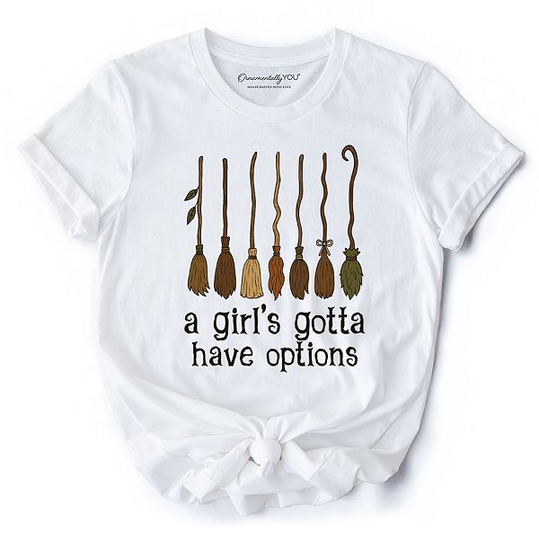 

Футболка с надписью "A girl’s gotta have options witch", смешная тематическая на Хэллоуин Ornamentallyyou, White, Белый, Футболка с надписью "A girl’s gotta have options witch", смешная тематическая на Хэллоуин Ornamentallyyou, White