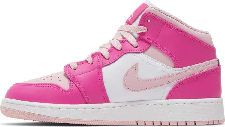Кроссовки Air Jordan 1 Mid GS 'Fierce Pink', розовый — фото 3