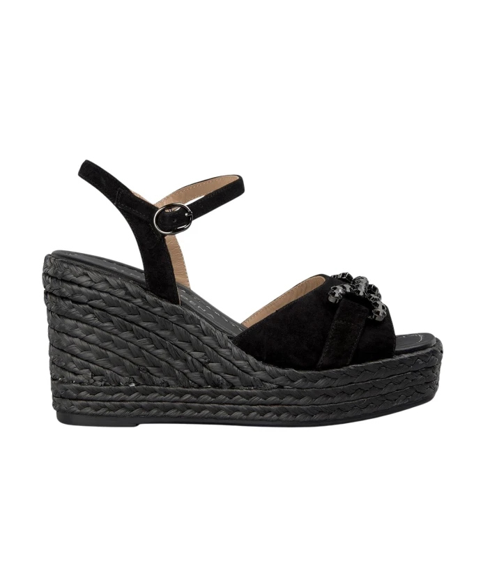 

Клиновидные брюки со стременами, украшенными стразами. Alma En Pena, черный