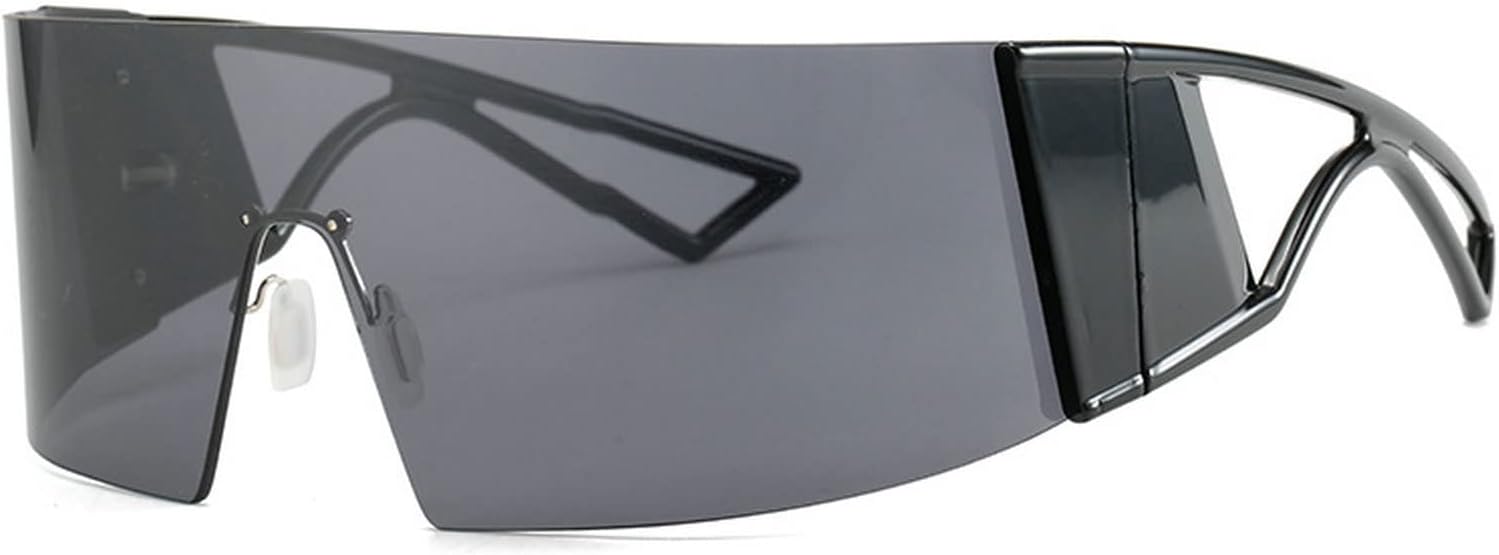 

Солнцезащитные очки с обтекаемой формой для женщин и мужчин, цельные, с большим зеркальным козырьком, спортивные очки для активного отдыха, велоспорта, защитные очки mincl, Black