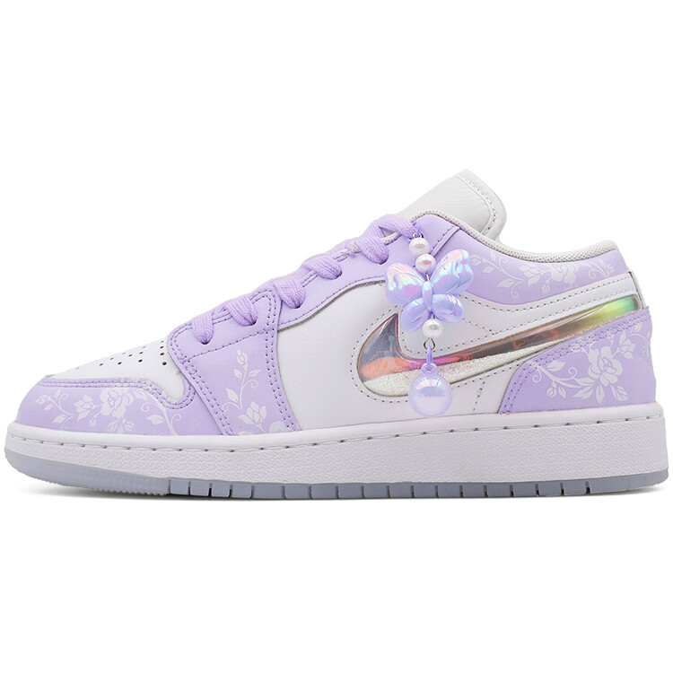 

Кроссовки Air Jordan 1 Vintage Basketball Shoes Women's Low-top Purple/white, фиолетовый