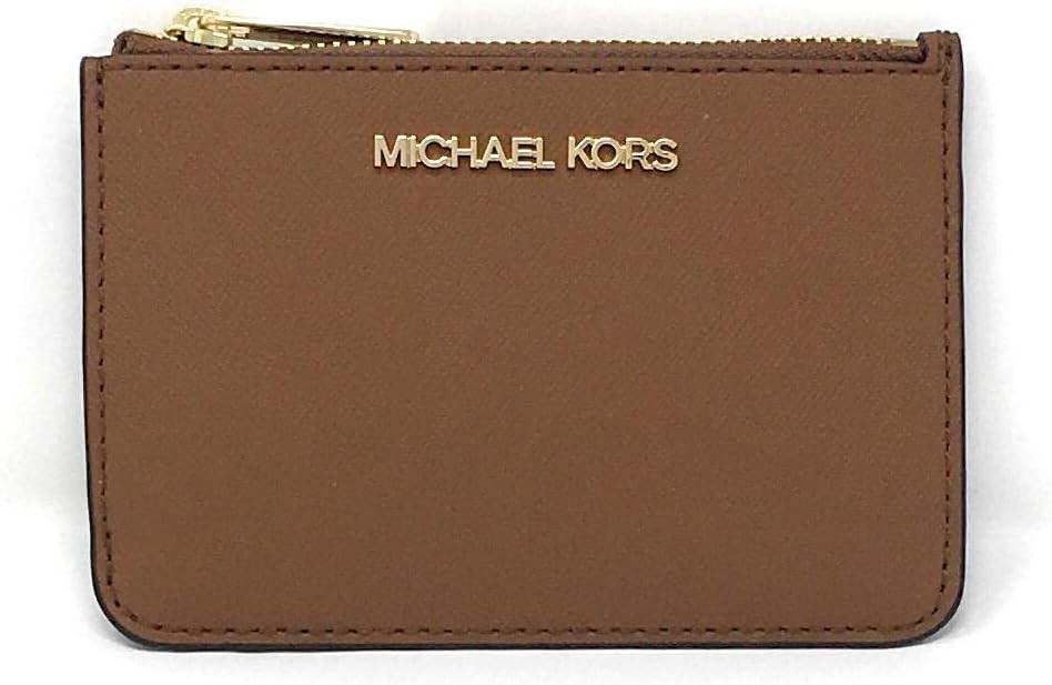 

Michael Kors Jet Set Travel, небольшой кошелек для монет на молнии сверху с держателем для удостоверения личности, сафьяновая кожа (для багажа), коричневый, ns, 35f8gtvp1b