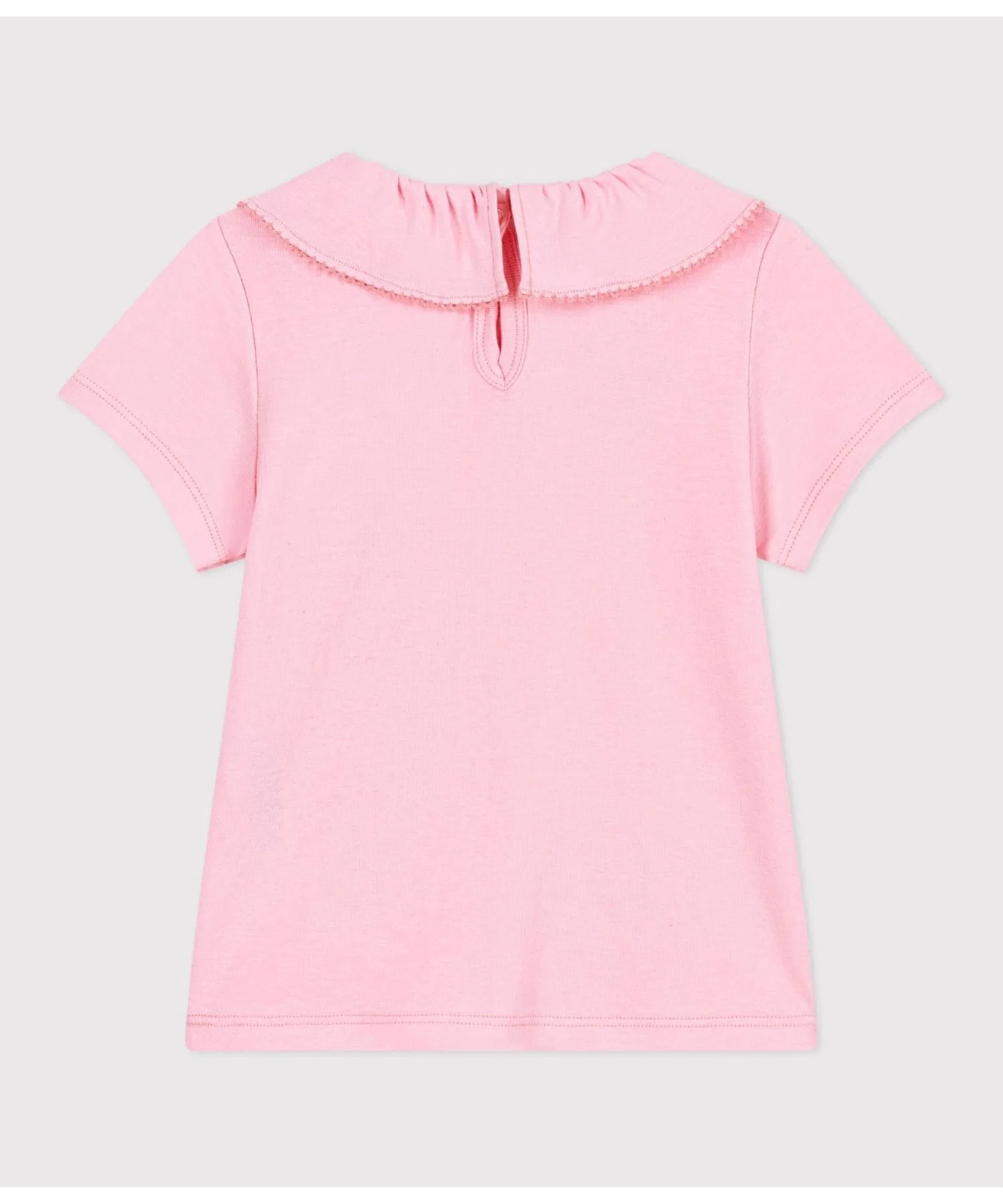 Детская футболка с фрилу воротником PETIT BATEAU розовая — фото 2