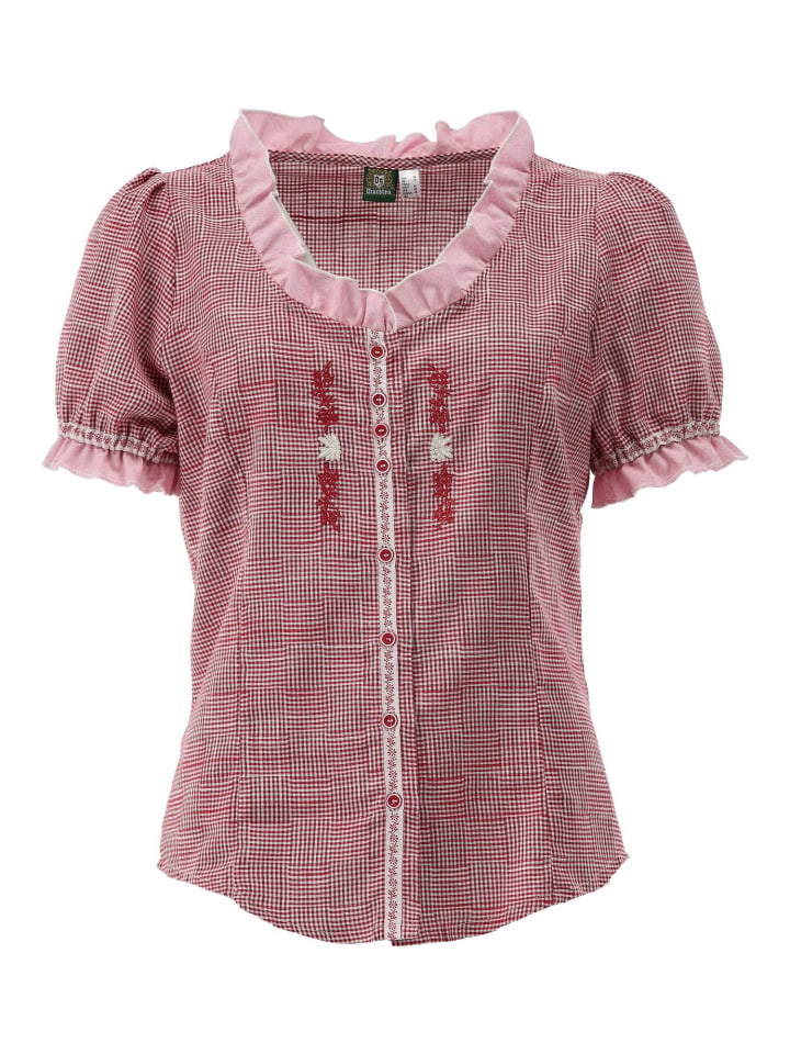 

Твидовая традиционная блузка среднего красного цвета OS-Trachten