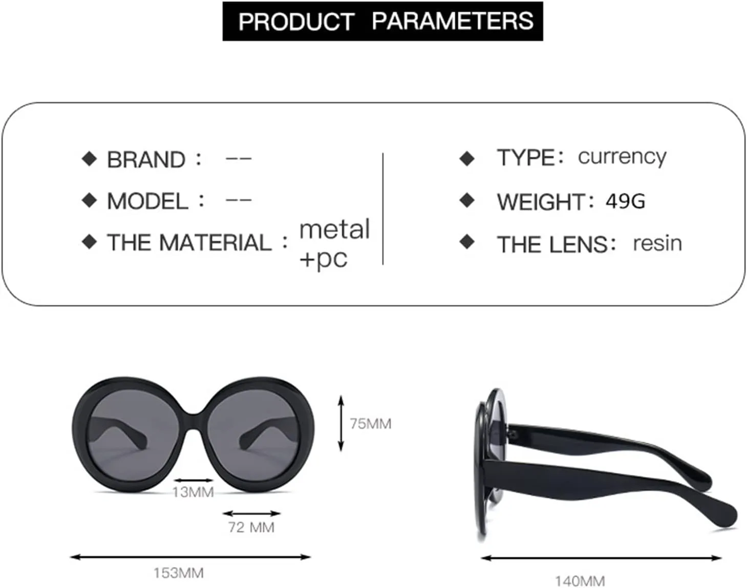 

Солнцезащитные очки GAOXIN Fashion с круглой крупной оправой для уличной стрельбы, для мужчин и женщин, для отдыха на природе и пляже (Цвет: C, Размер: Средний), C