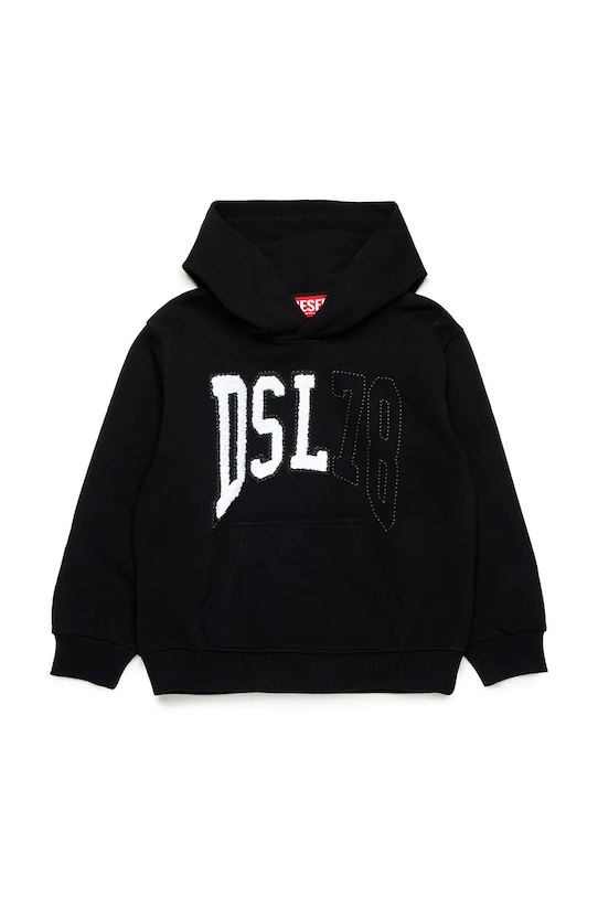 

Детская хлопковая толстовка SBOXTHOOD OVER SWEAT-SHIRT Diesel, черный