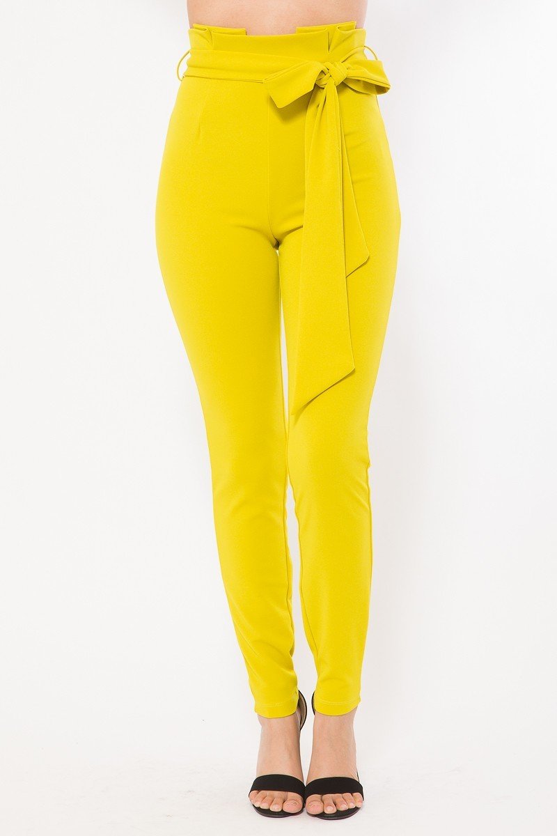 

FASHNZFAB Модные узкие брюки с высокой талией, цвет lime