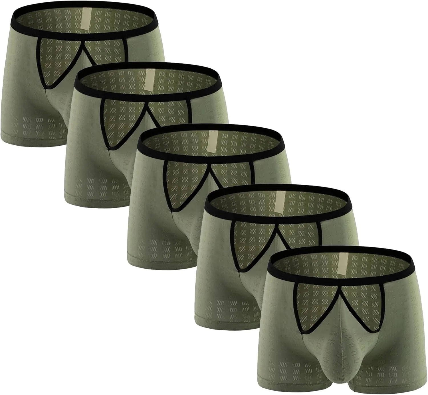 Боксеры дышащие Mesh, Army Green-5pc