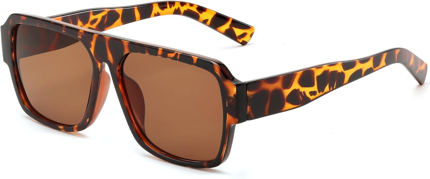 

Солнцезащитные очки FEISEDY квадратной формы для женщин и мужчин, прямоугольной формы, классические солнцезащитные очки с толстой оправой, защита от ультрафиолета UV400, артикул B0166, Leopard Frame & Tea Lens