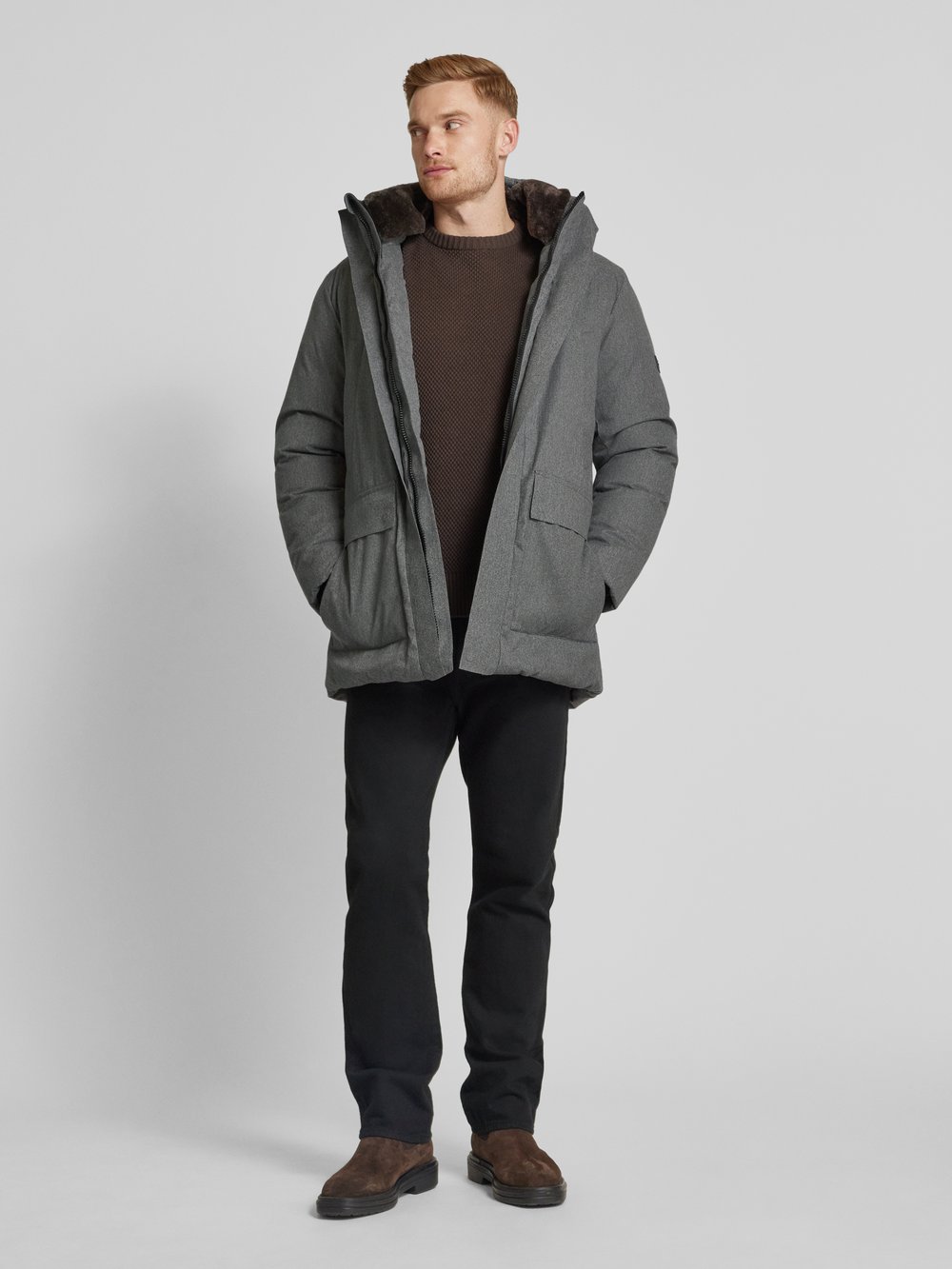 

Пальто с капюшоном модель «Резистор» Cinque, антрацит