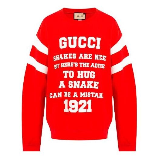 

Толстовка ss21 logo printing round collar male red Gucci, красный