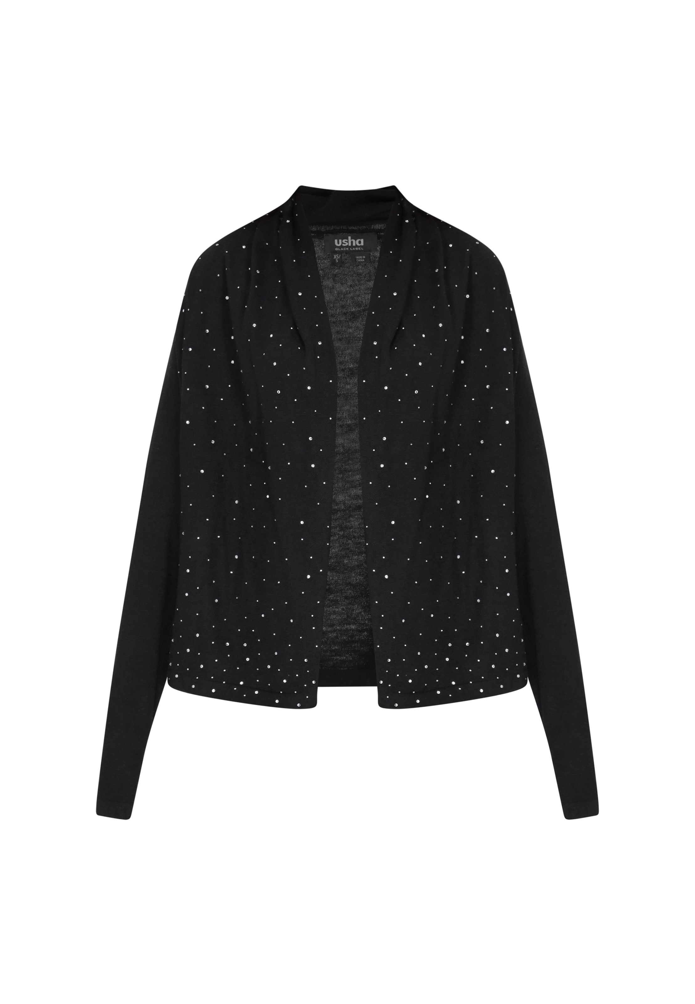 

Usha BLACK LABEL Вязаный кардиган 'Elegant' в черном цвете