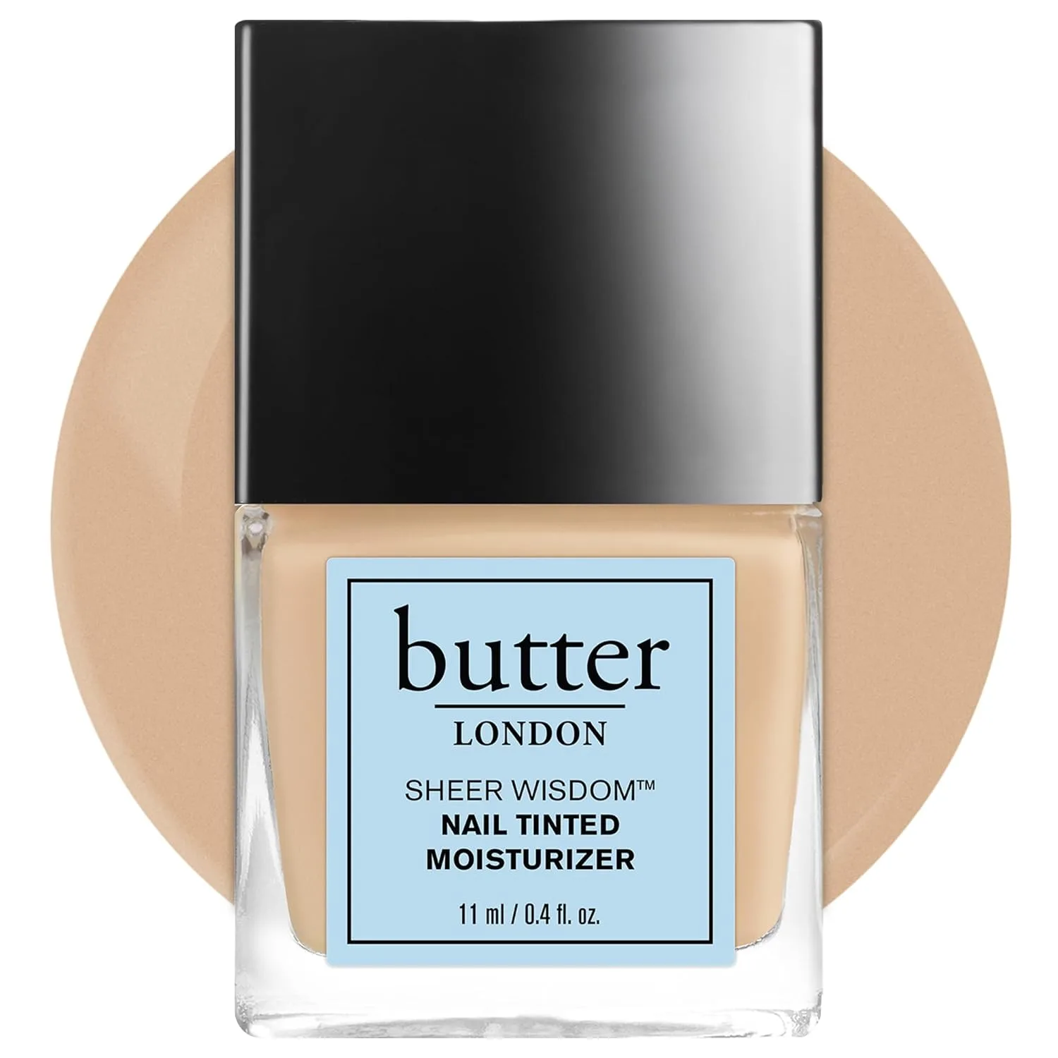 butter LONDON Укрепляющее средство для поврежденных ногтей Sheer Wisdom, тонированный увлажнитель и харднер для здоровых ногтей