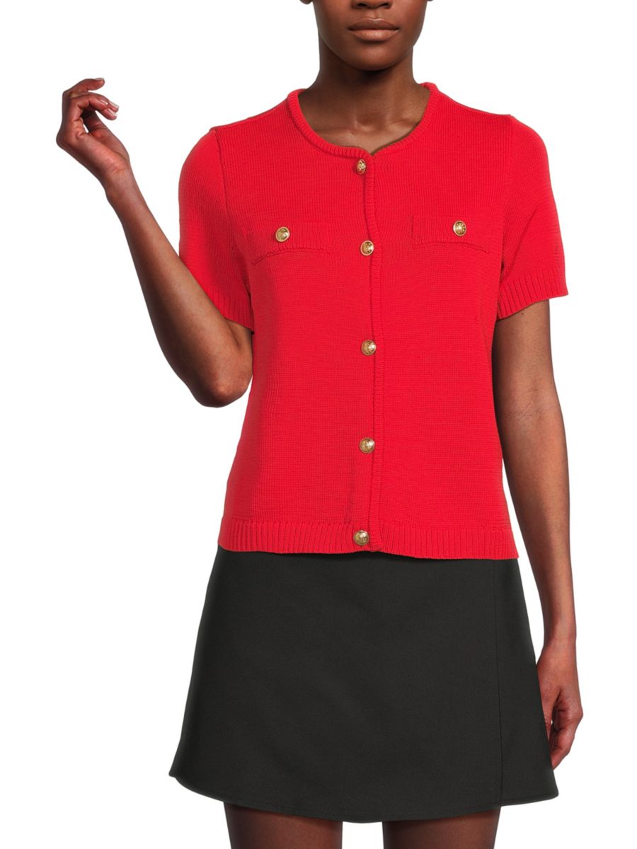 

Кардиган с коротким рукавом Saks Fifth Avenue, цвет Paprika