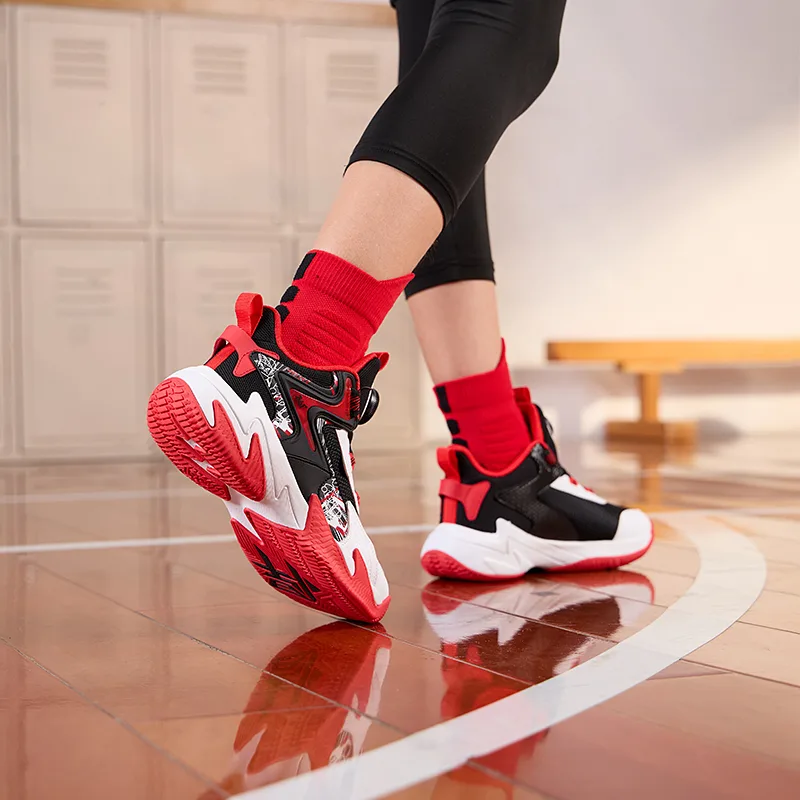 361°KIDS Кроссовки для баскетбола Brave General Slip Resistant Black Red — фото 4