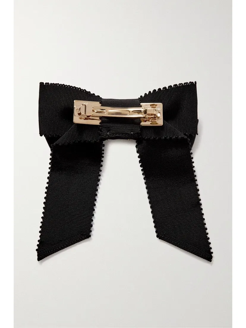 Заколка для волос Broche Vivier из репса с украшением из кристаллов Roger Vivier, черный — фото 3