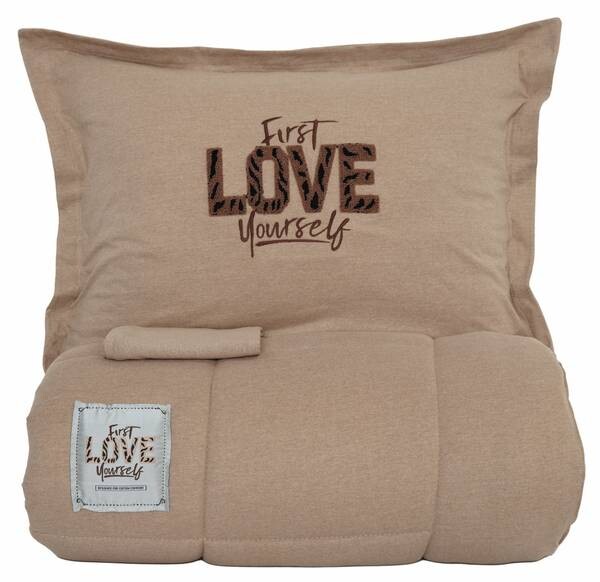 

Комплект постельного белья KARACA First Love Yourself, 3x200x155 см, светло-коричневый