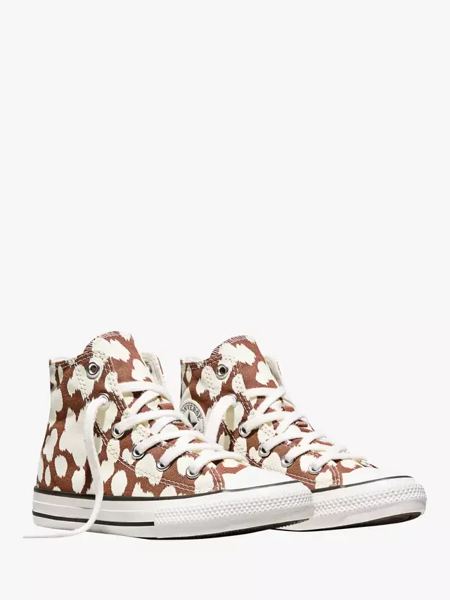 Детские кроссовки Chuck Taylor All Star с анималистическим принтом, коричнево-бежевые Converse — фото 3