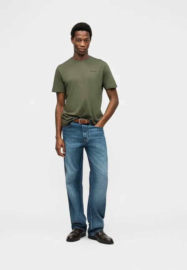 Футболка с микрологотипом и круглым вырезом, базовая футболка Calvin Klein, Dusty Olive — фото 2