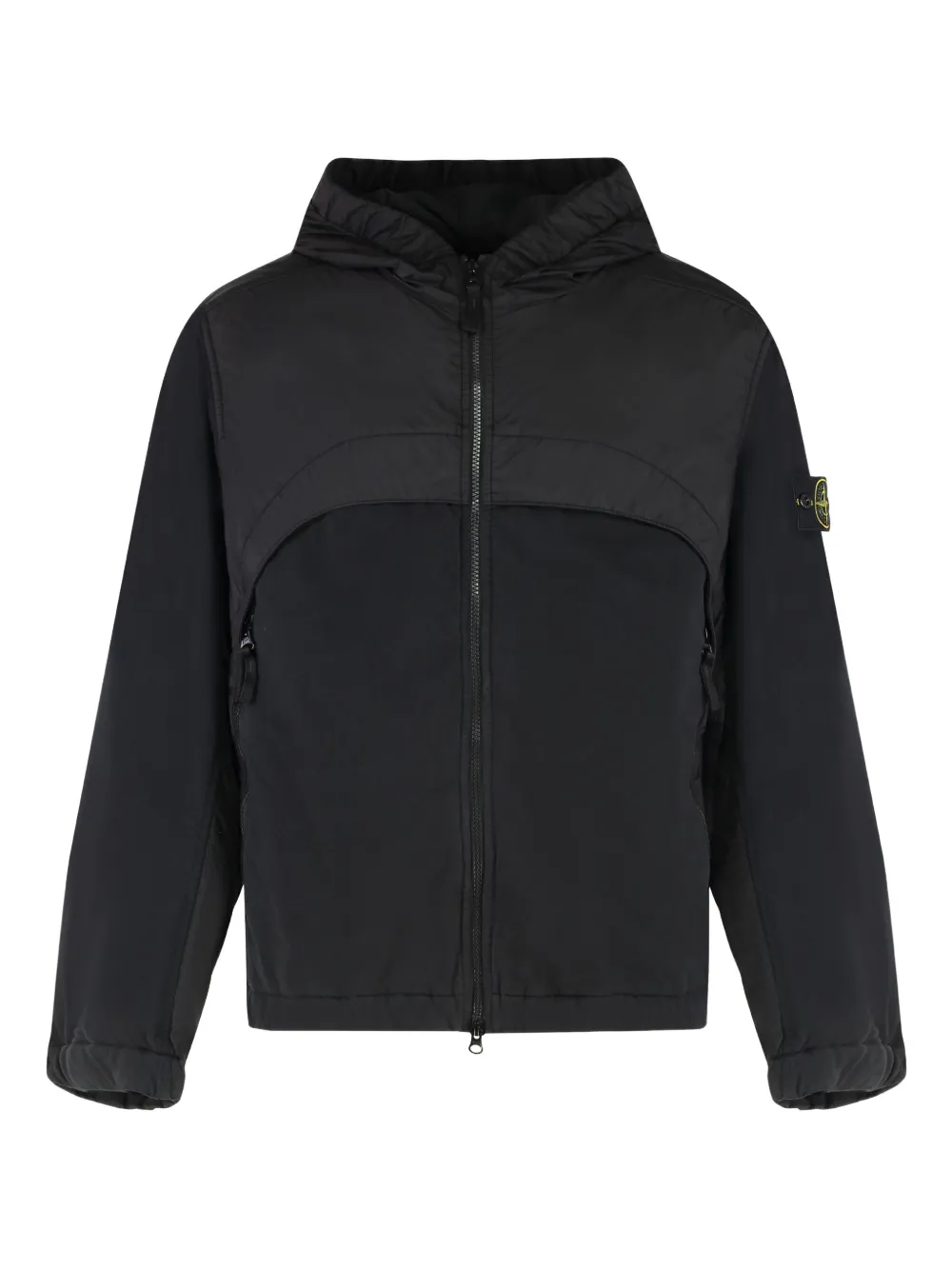 

Ветровка с капюшоном и вставками Stone Island, черный