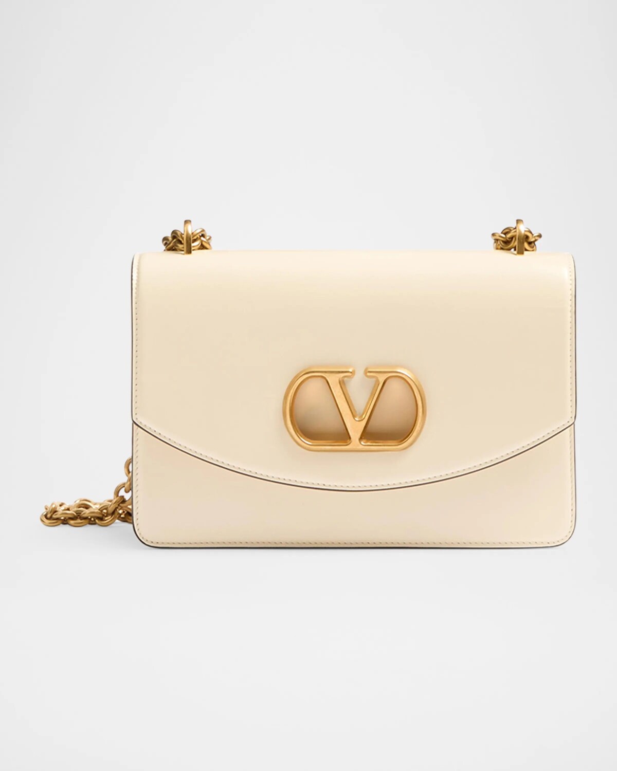 

Кожаная сумка через плечо Vain с клапаном и цепочкой Valentino Garavani, цвет Butter White