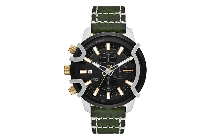 

DIESEL Часы Wrist Watch Quartz Movement Leather Watch Bands Black Dial Men's Watch DZ4585