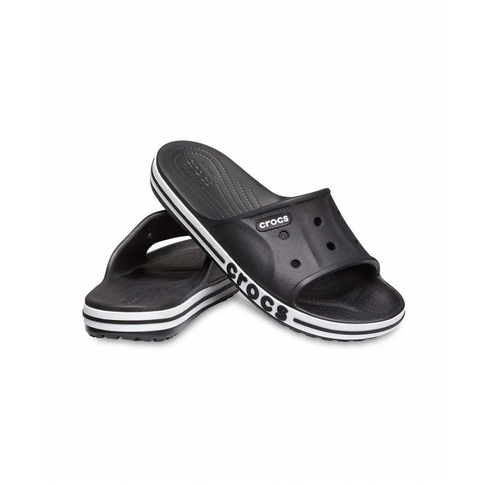 Мужские слайды Baya Band чёрно-белые от Crocs — фото 4