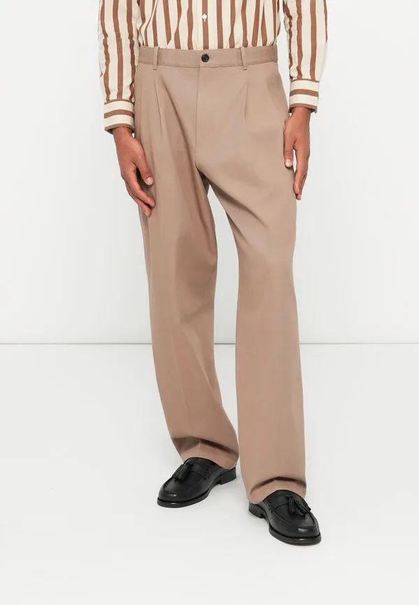 Широкие брюки-чиносы из плиссированной саржи Tommy Hilfiger, Coastal Taupe