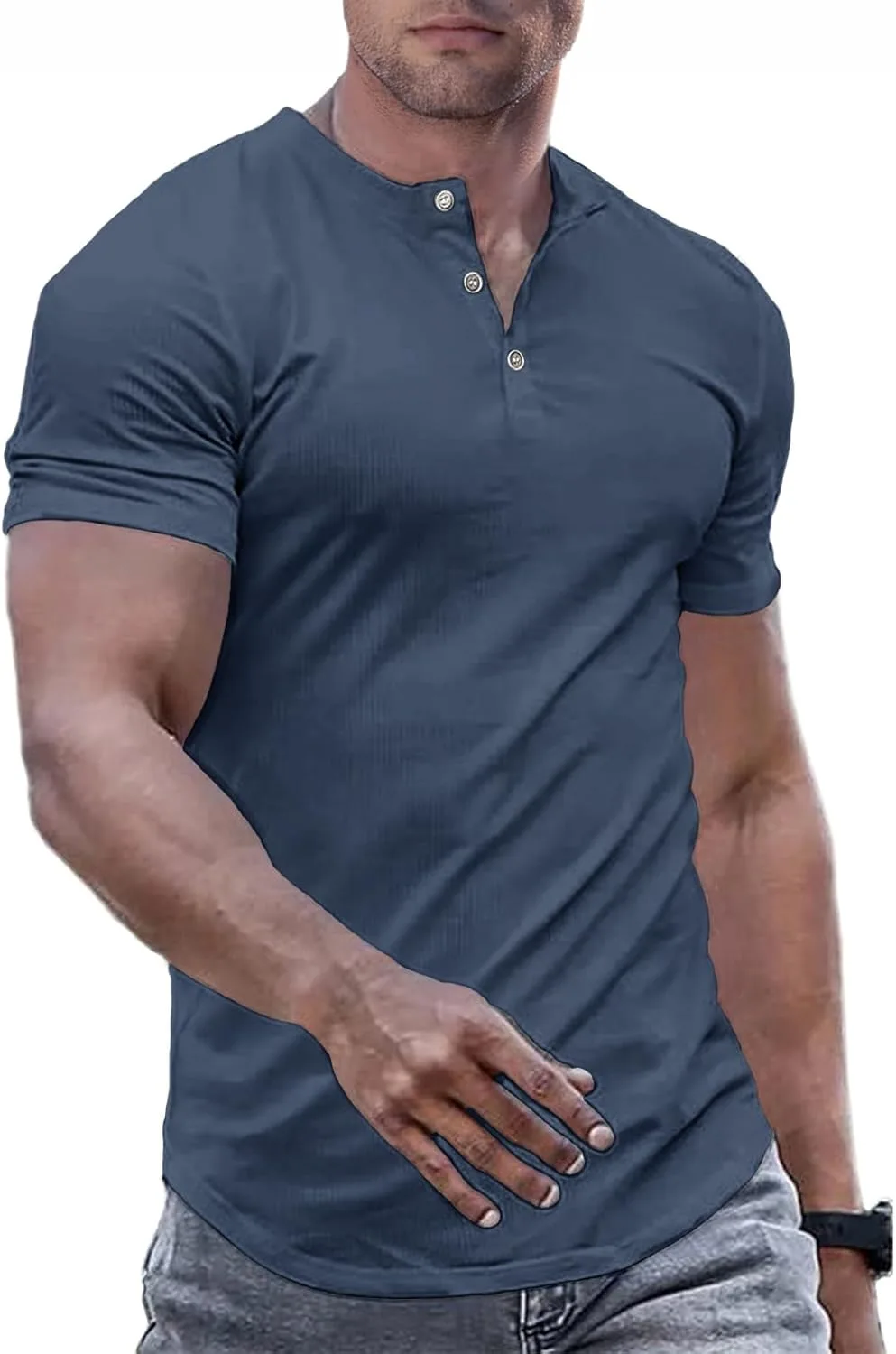 

Мужская футболка Henley Slim Fit для тренировок JMIERR