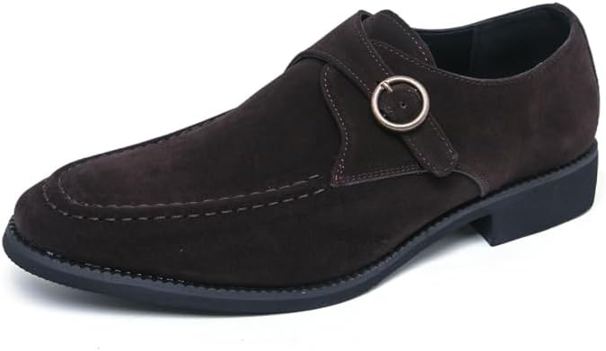 

Мужские туфли мокасины слипоны из кожи с монк-ремешками, классические винтажные лоферы для вечеринки, свадьбы, выпускного, размер 38-46 Senlongbao, коричневый